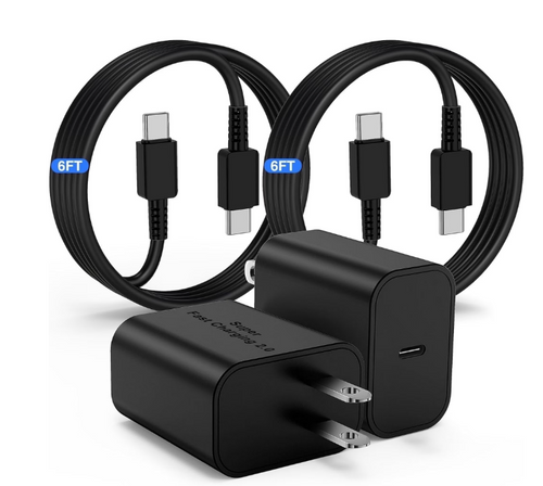 45W Samsung USB-C Super Fast Charger 2.0 with 6FT Type-C Cable - sold as single set